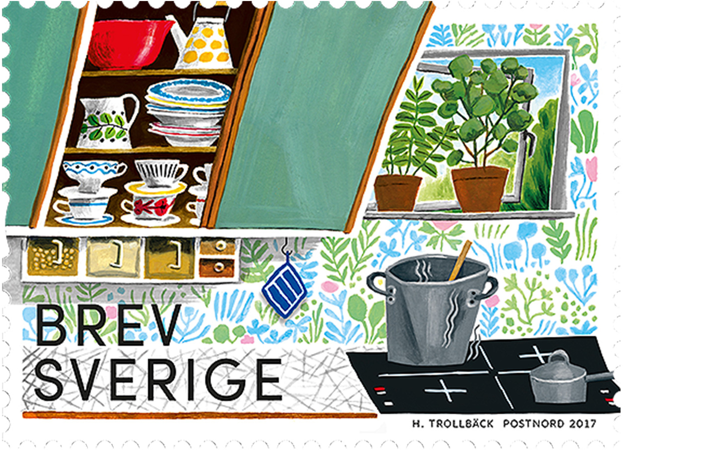 Frimärke med retromotiv