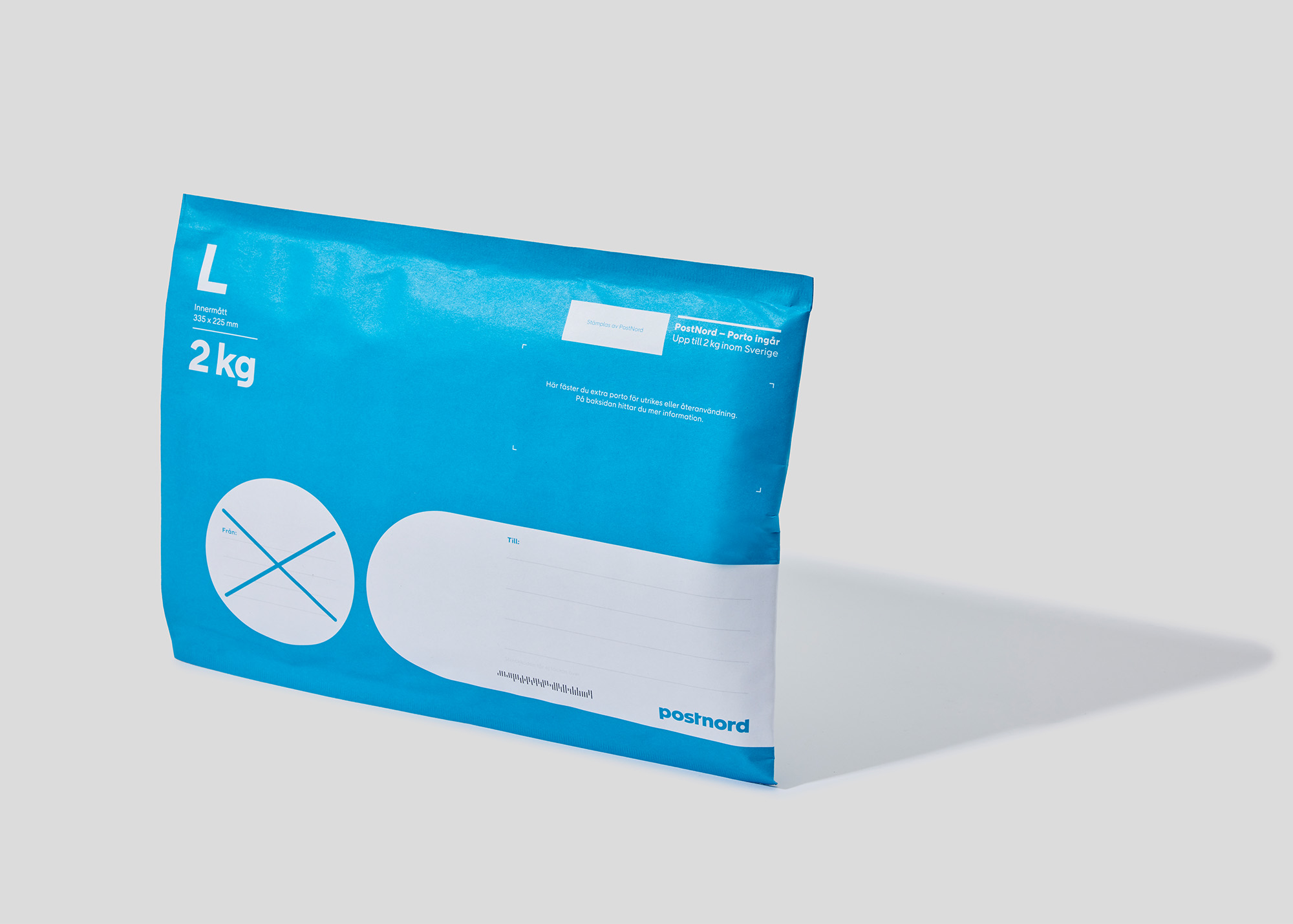 Stående blå påse framsida