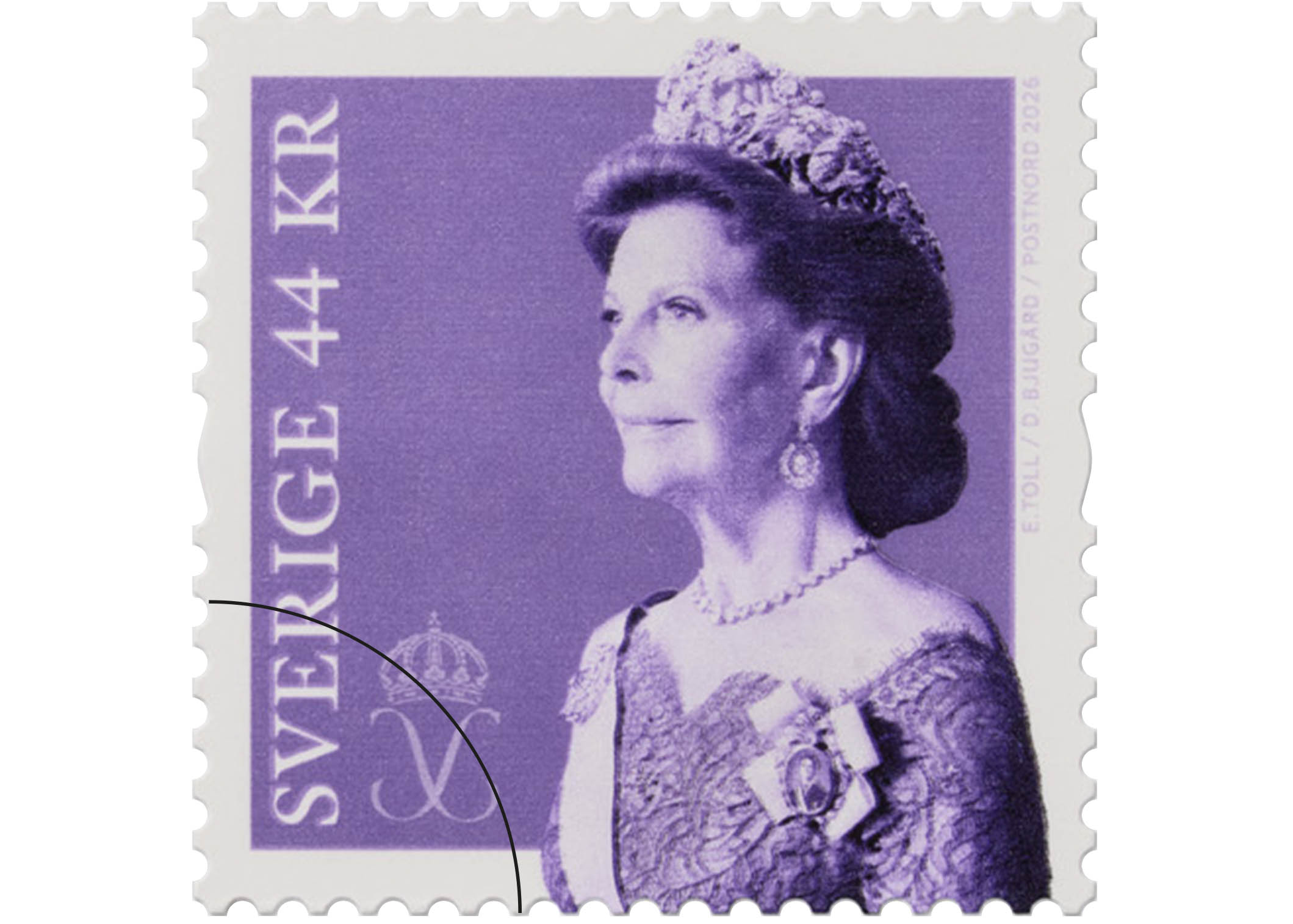 Rullfrimärke med motiv av Drottning Silvia.
